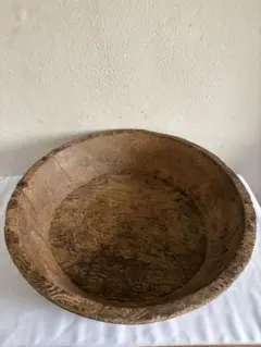 枯れた木の味わいのある こね鉢 くりぬき 木彫 古道具 直径約47cm
