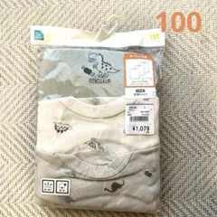 【新品】あったか肌着　長袖シャツ　3枚組　恐竜　100