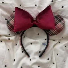 ディズニー ミニーマウス カチューシャ チェック柄