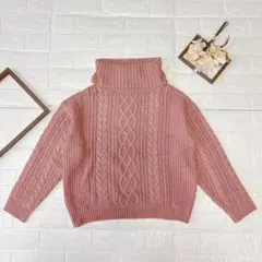 INGNI ケーブル編み タートルネック ピンク M 秋冬 ニット セーター