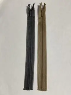 手芸用品　YKKファスナー　グレー　モカベージュ　2個セット