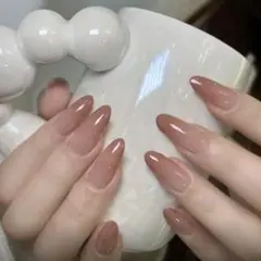 ヌードブラウン アーモンド型 ネイルチップ 30個セット