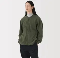 紳士　素材に還るフリースカーディガン