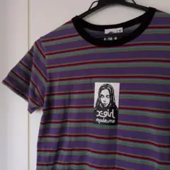 エックスガール　X-girl made-me マルチカラー　ボーダー Tシャツのサムネイル
