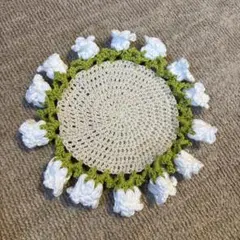 ハンドメイド かぎ針編み フラワーコースター