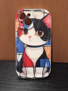 猫イラスト iPhone14用ソフトケース