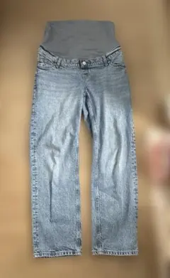 H&M MAMAストレートデニム　ライトデニムブルー M