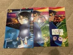 くら寿司　名探偵コナン　A3クリアポスター　3枚　缶バッジ