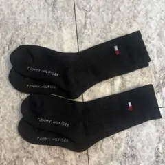 TOMMY HILFIGER ソックス 2足セット ブラック