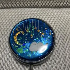 レジン細工　ピルケース\小物入れ　月と星のシマエナガ