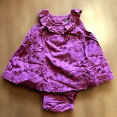 ベビーギャップ　パープルレースロンパース　70