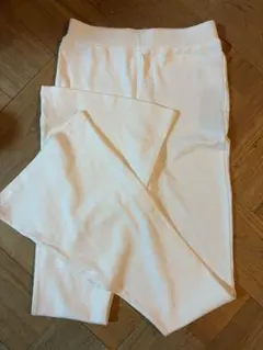 タグ付き　GALLERIE RIB BOTTOM ホワイト フレアパンツ