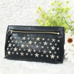 新品未使用☆ジミーチュー バッグインバッグ 黒地に金銀の星柄 ミニ 