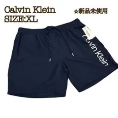 【新品】Calvin Klein カルバンクライン 水着 XL ネイビー ロゴ