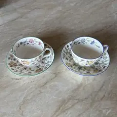 ミントン花柄カップとソーサー 2個セット