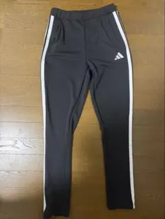 adidas 黒 ジャージパンツ サイドストライプ