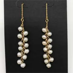 淡水パールのロングフリンジピアス