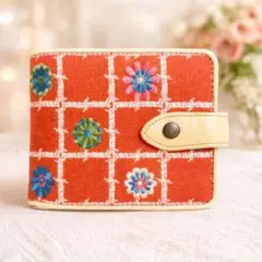 ***様 Jocomomola ホコモモラ 刺繍花柄 二つ折り財布 新品未使用のサムネイル