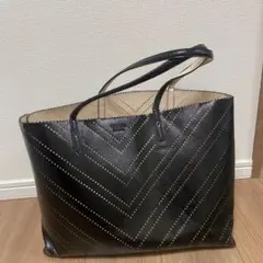 ヴィクトリアシークレット　ブラックレザー トートバッグ 大容量
