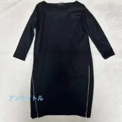 UNTITLED ブラック ひざ丈ワンピース サイズ2