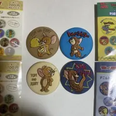 トムとジェリー　ファニーレトロ　デニム刺繍缶バッジ　刺繍缶バッジ　新品　ジェリー