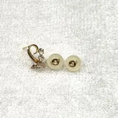 18K ゴールドカラー ストーン付きピアス 片耳用のサムネイル