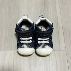 ミキハウス ファーストシューズ 12.5cm ベビー ネイビー ストライプ