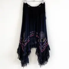 OZZ ONESTE　和柄　スカート　刺繍　レース　黒　ホルターネック　2wayのサムネイル
