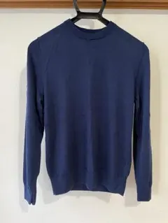 無印　ネイビー クルーネックセーター　L