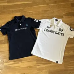 PEARLY GATES ポロシャツ 2枚セット ネイビー ホワイト サイズ4