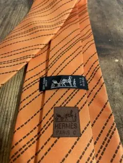 HERMES エルメス ステッチ ネクタイ オレンジ シルクのサムネイル