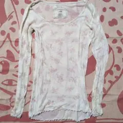 ジェラートピケ 花柄超薄ルームウェアトップス Fサイズ