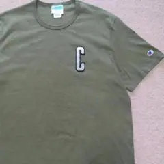チャンピオン 半袖Tシャツ カーキグリーン Lサイズ 美品 肉厚 US古着