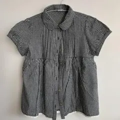 BLUE STRIVE ギンガムチェック 半袖シャツブラウス