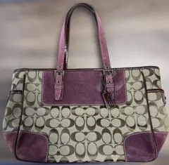 COACH コーチ シグネチャー トートバッグ パープル