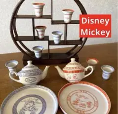 【レア】ディズニー ミッキー ミニー 湯飲みと急須の茶器セット