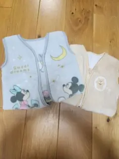ミッキー＆ミニー フリースベスト2点セット