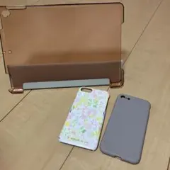 iPadケース スタンド機能付き 花柄スマホケースセット