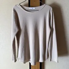 Discoat ワッフル長袖カットソー ベージュ