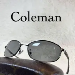極美品・偏光　Coleman　サングラス　ブラックレンズ　シルバーフレーム