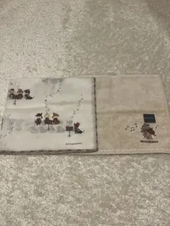 ♡新品タグ付き未使用美品♡レアBURBERRY2枚組音楽デザイン タオルハンカチ