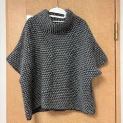 Manila Grace グレー ニット ポンチョ