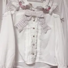 LIZ LISA リズリサ　ストロベリー刺繍ブラウス　ピンク