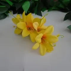 フラダンス髪飾り　スイートイエローリリー　クリップ