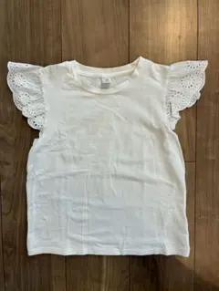 SHEIN ホワイト レースフリル袖 Tシャツ 10Y