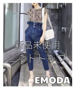 最終価格‼︎ 新品 【 EMODA 】 バッククロス ボックス ニット トップ
