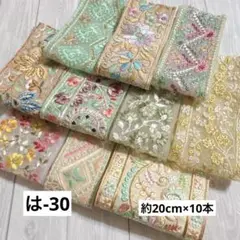 は-30 インド刺繍リボン　端切れパック