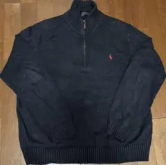 Polo Ralph Lauren ネイビー ハーフジップニット XL