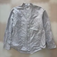 無印良品計画　美品　スタンドカラーシャツ　長袖　羽織り　ストライプ　Ｓサイズ