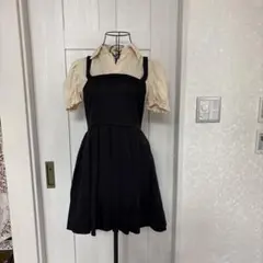 17kg ブラウスドッキングプリーツワンピース(S)